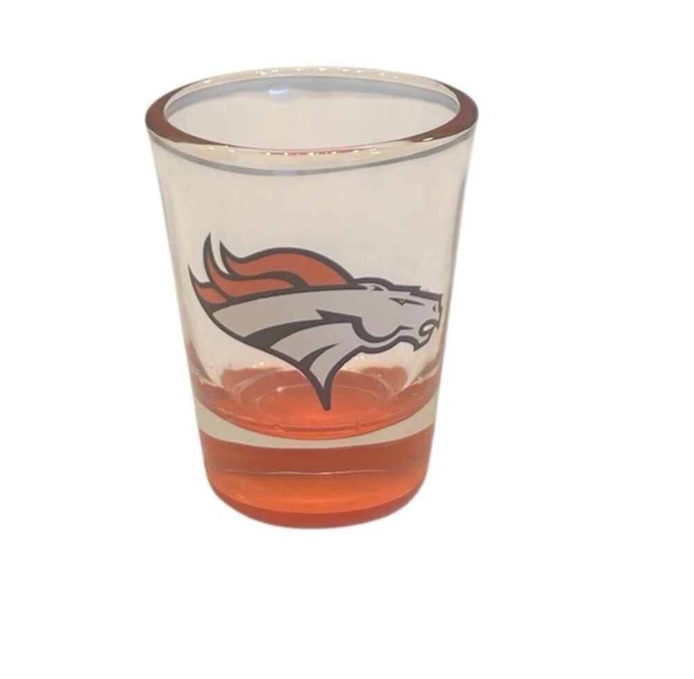 NFL Denver Broncos Standard 2 oz Shot Glass Blue And Orange Logo